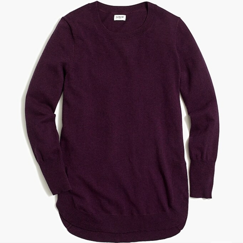 J.Crew wool blend tunic sweater size small purple
